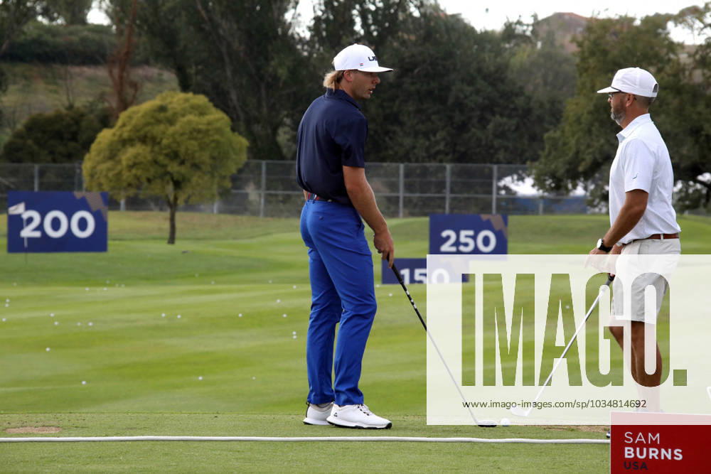 Golf Ryder Cup 2023: Work in progress for the 2023 Ryder Cup in Rome at Marco Simeoni Golf e country club in Rome, Italy. ROME, Italy - 25.09.2023: Golfer Sam Burns for USA during training. Work in progress for the 2023 Ryder Cup in Rome at Marco Simeoni Golf e country club in Rome, Italy. ROME Italy Italy