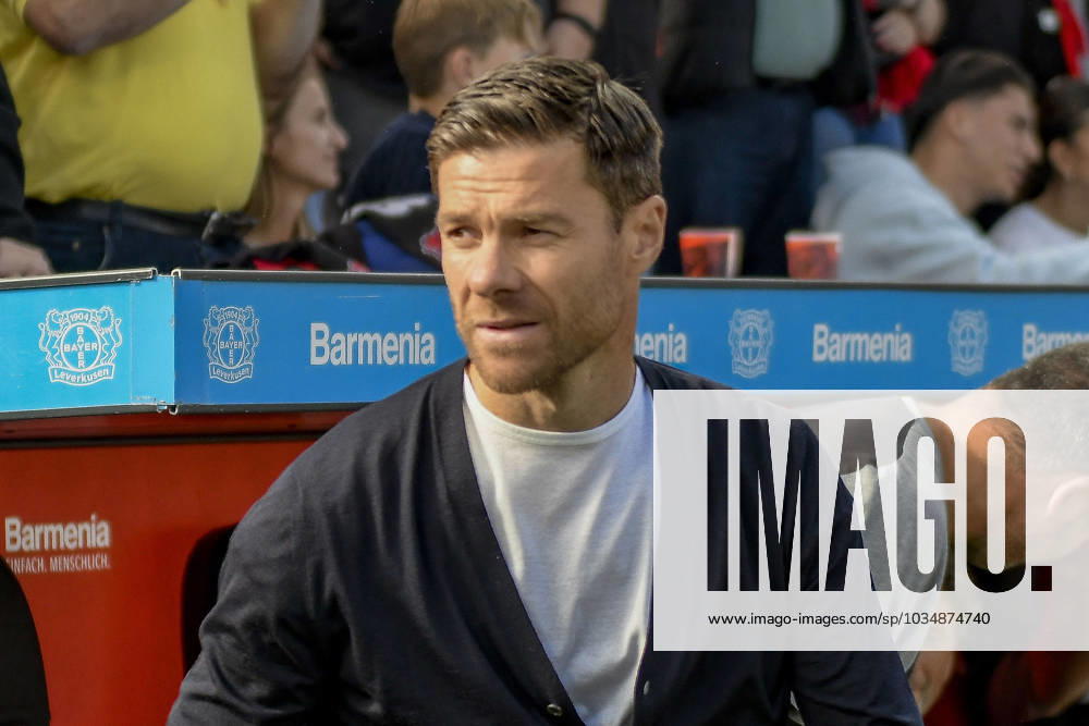 Xabi Alonso Bayer Leverkusen Portrait, half portrait, picture, single, solo, alone, 24 09 2023 Football Bayer 04 Leverkusen vs 1 FC Heidenheim, BayArena, Leverkusen, DFB DFL REGULATIONS PROHIBIT ANY USE OF PHOTOGRAPHS AS IMAGE SEQUENCES AND OR QUASI VIDEO NRW Germany