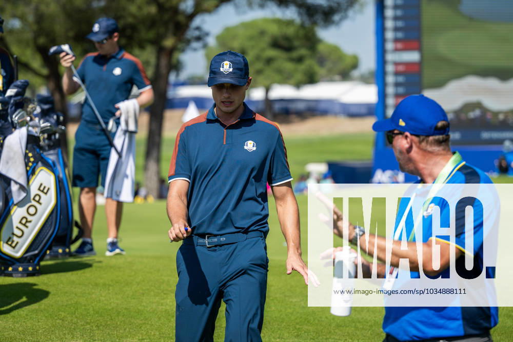 Ludvig Aberg and Peter Hanson of Team Europe at a training session during day 1 of the Ryder Cup on September 28, 2023 in Rome Photo Mathias Bergeld BILDBYRAN kod MB MB0734 golf ryder cup träning practice training day 1 bbeng