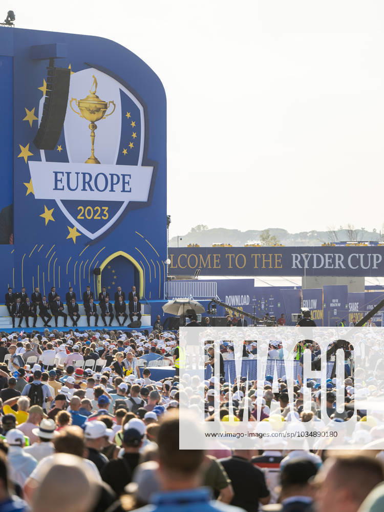Team Europe at the opening ceremony during day 1 of the Ryder Cup on September 28, 2023 in Rome Photo Mathias Bergeld BILDBYRAN kod MB MB0734 golf ryder cup träning practice training day 1 bbeng