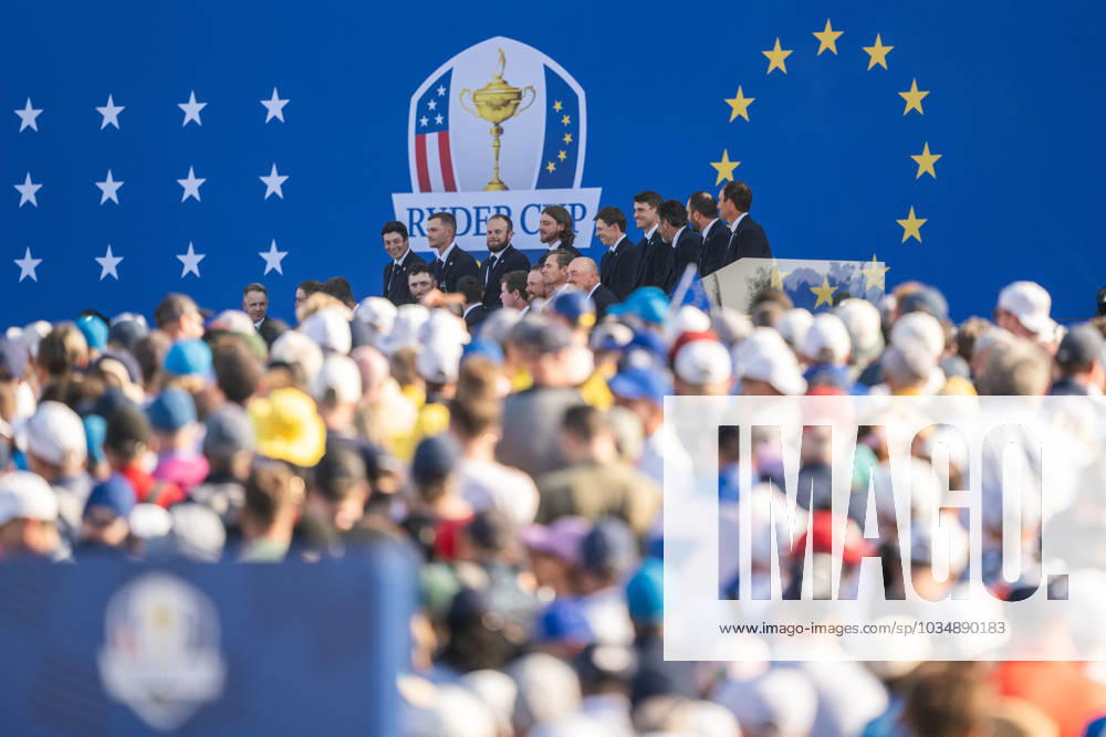 Team Europe at the opening ceremony during day 1 of the Ryder Cup on September 28, 2023 in Rome Photo Mathias Bergeld BILDBYRAN kod MB MB0734 golf ryder cup träning practice training day 1 bbeng