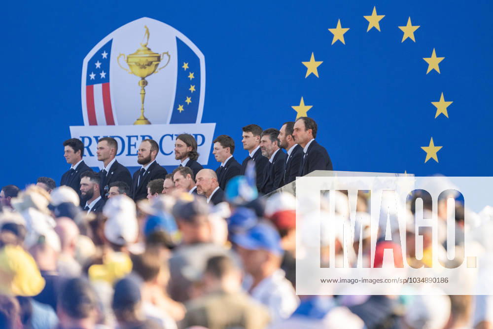 Team Europe at the opening ceremony during day 1 of the Ryder Cup on September 28, 2023 in Rome Photo Mathias Bergeld BILDBYRAN kod MB MB0734 golf ryder cup träning practice training day 1 bbeng