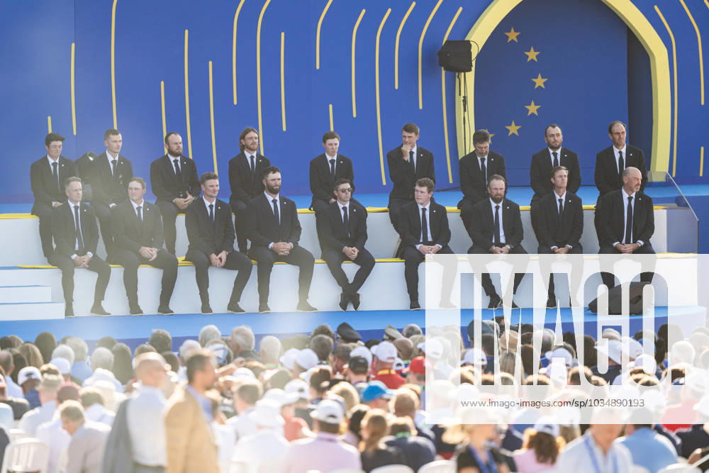 Team Europe at the opening ceremony during day 1 of the Ryder Cup on September 28, 2023 in Rome Photo Mathias Bergeld BILDBYRAN kod MB MB0734 golf ryder cup träning practice training day 1 bbeng