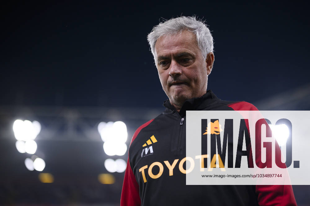 Genoa CFC v AS Roma - Serie A Jose Mourinho, head coach of AS Roma, looks dejected prior to the Serie A football match between Genoa CFC and AS Roma. Genoa Italy