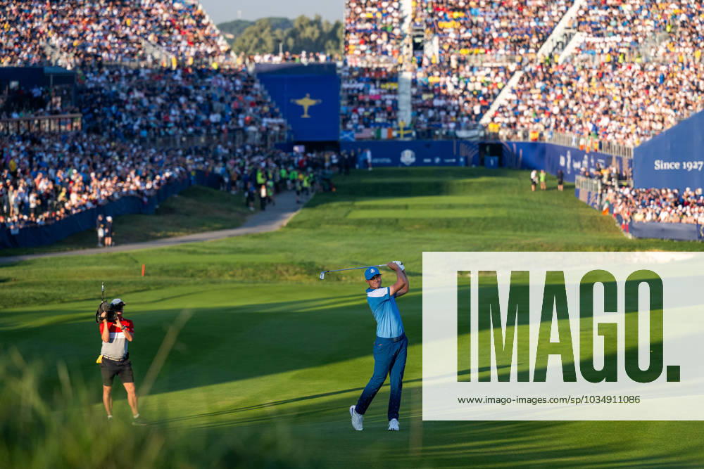 Ludvig Aberg of Team Europe in a foursome match during day one of the Ryder Cup on September 29, 2023 in Rome Photo Mathias Bergeld BILDBYRAN kod MB MB0736 golf ryder cup day 1 bbeng round 1