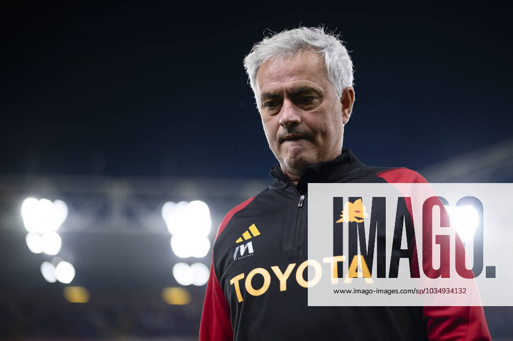 Genoa CFC v AS Roma - Serie A Jose Mourinho, head coach of AS Roma, looks dejected prior to the Serie A football match between Genoa CFC and AS Roma. Genoa Italy