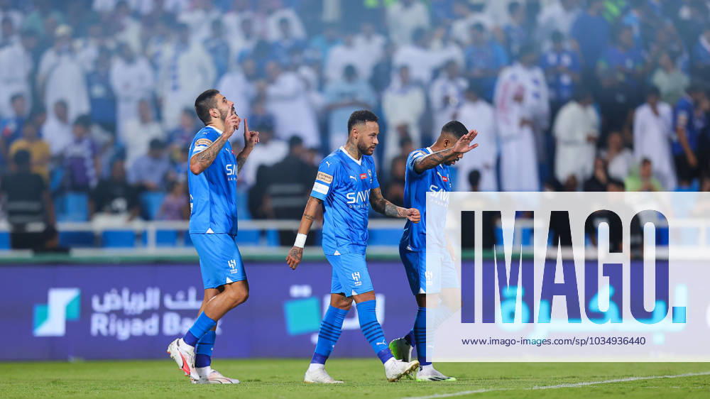 SAFF Roshn Saudi Pro League 2023-24 MD8 Aleksandar Mitrovic of Al-Hilal SFC celebrates after scoring during the Match Day 8 of the SAFF Roshn Saudi Pro League 2023-24 between Al-Hilal SFC and Al-Shabab FC at the Prince Faisal bin Fahd Stadium on September 29, 2023 in Riyadh, Saudi Arabia. Riyadh Prince Faisal bin Fahd Stadium Kingdom of Saudi Arabia