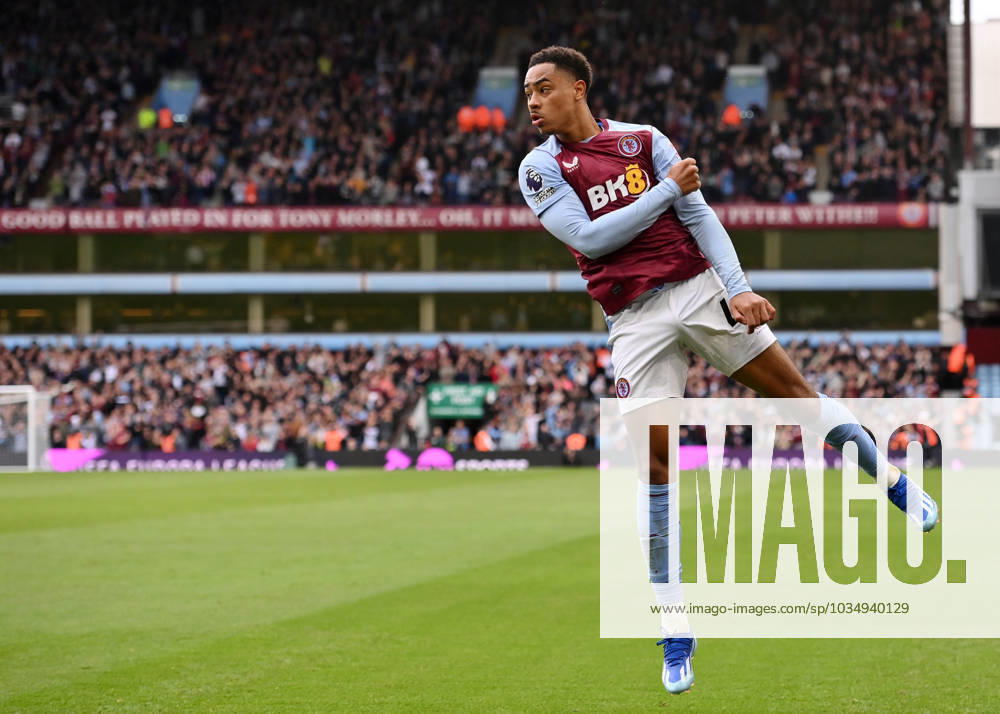 Birmingham, England, 30th September 2023. Jacob Ramsey of Aston Villa celebrates scoring his teams fifth goals of the game during the Premier League match at Villa Park, Birmingham. Picture credit should read: Gary Oakley Sportimage . SPI-2610-0036