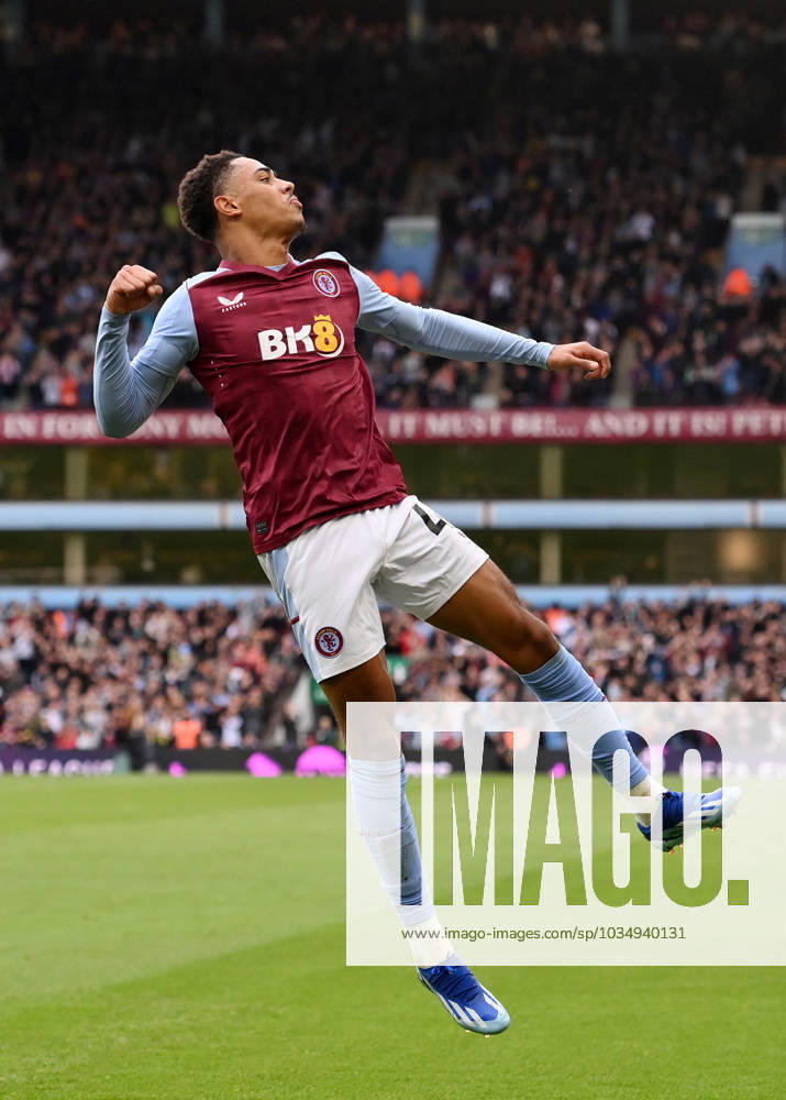 Birmingham, England, 30th September 2023. Jacob Ramsey of Aston Villa celebrates scoring his teams fifth goals of the game during the Premier League match at Villa Park, Birmingham. Picture credit should read: Gary Oakley Sportimage . SPI-2610-0037