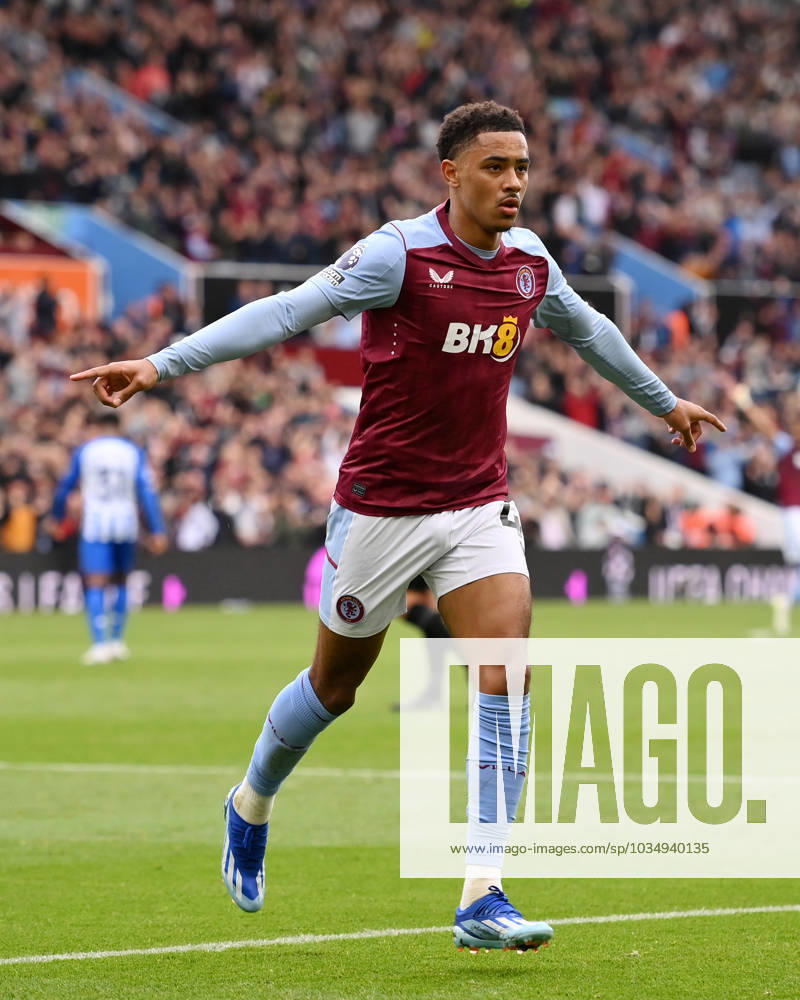 Birmingham, England, 30th September 2023. Jacob Ramsey of Aston Villa celebrates scoring his teams fifth goals of the game during the Premier League match at Villa Park, Birmingham. Picture credit should read: Gary Oakley Sportimage . SPI-2610-0040