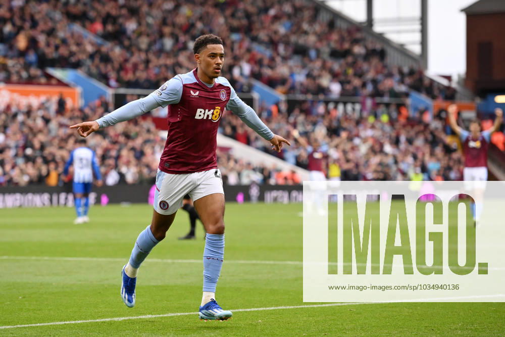 Birmingham, England, 30th September 2023. Jacob Ramsey of Aston Villa celebrates scoring his teams fifth goals of the game during the Premier League match at Villa Park, Birmingham. Picture credit should read: Gary Oakley Sportimage . SPI-2610-0041