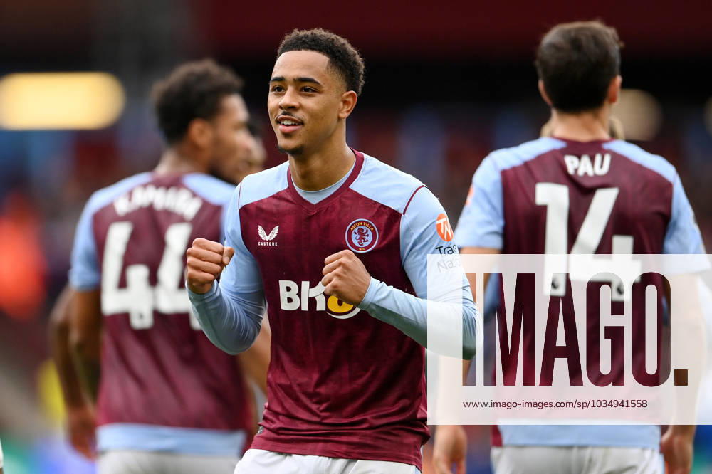 Birmingham, England, 30th September 2023. Jacob Ramsey of Aston Villa celebrates scoring his teams fifth goals of the game during the Premier League match at Villa Park, Birmingham. Picture credit should read: Gary Oakley Sportimage . SPI-2610-0058