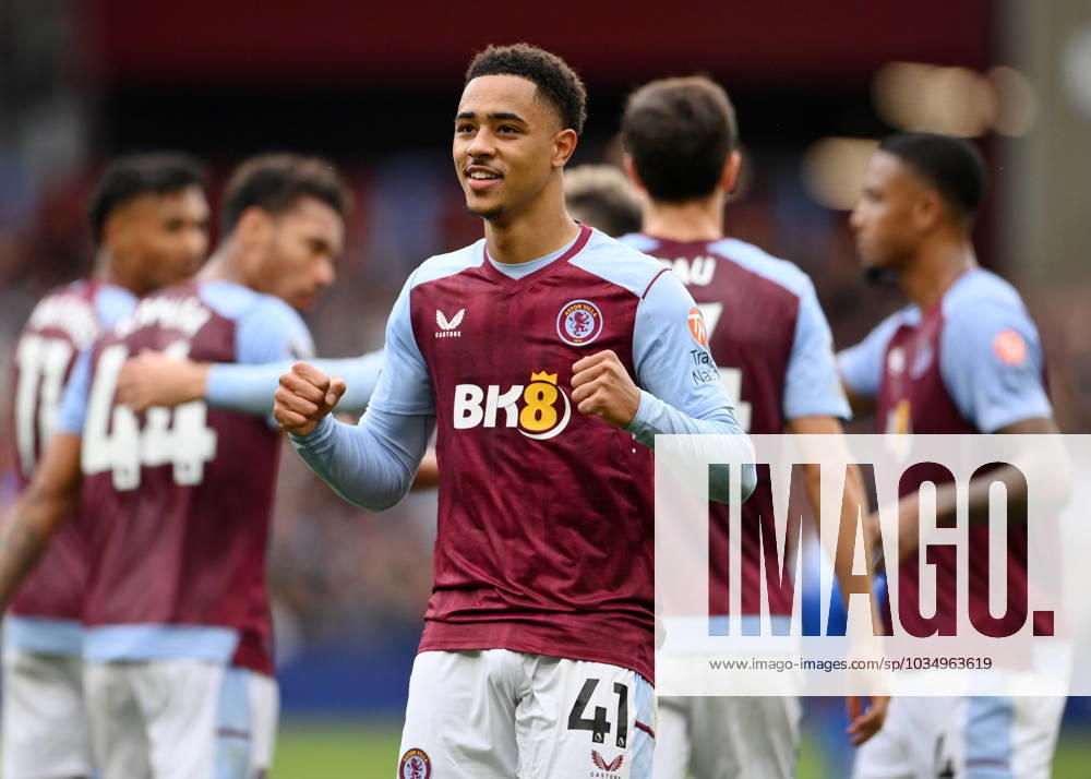 Birmingham, England, 30th September 2023. Jacob Ramsey of Aston Villa celebrates scoring his teams fifth goals of the game during the Premier League match at Villa Park, Birmingham. Picture credit should read: Gary Oakley Sportimage . SPI-2610-0065
