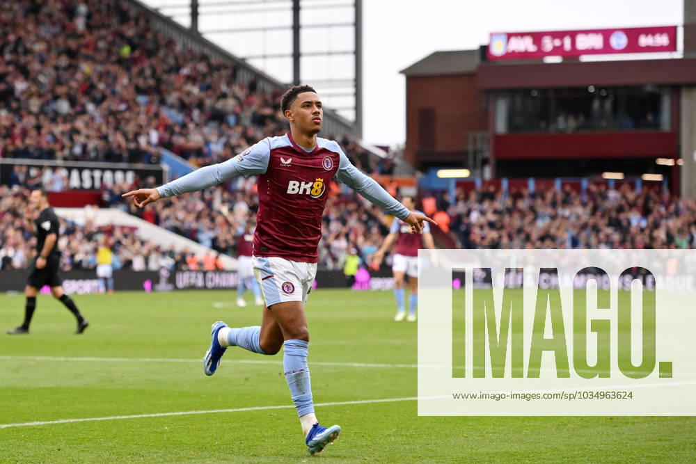Birmingham, England, 30th September 2023. Jacob Ramsey of Aston Villa celebrates scoring his teams fifth goals of the game during the Premier League match at Villa Park, Birmingham. Picture credit should read: Gary Oakley Sportimage . SPI-2610-0067