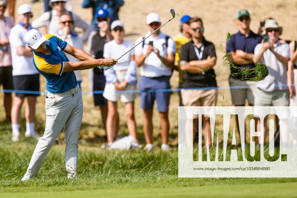 Ludvig Aberg of Team Europe in a singles match during day three of the Ryder Cup on October 1, 2023 in Rome Photo Mathias Bergeld BILDBYRAN kod MB MB0738 golf ryder cup day 3 bbeng