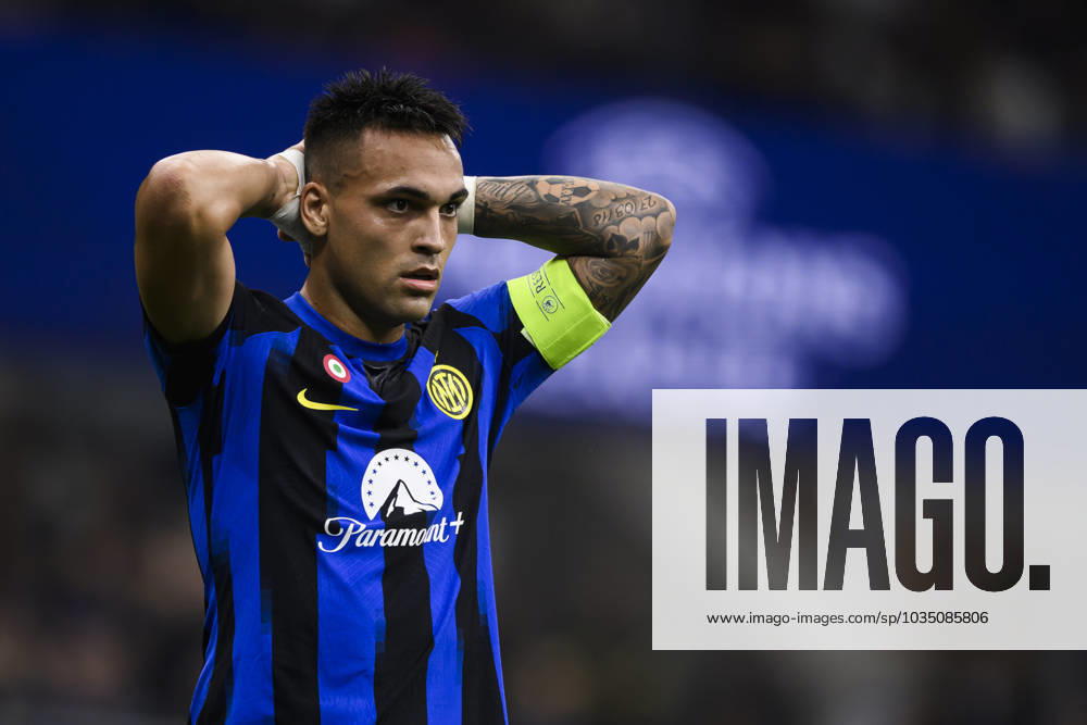 FC Internazionale v SL Benfica - UEFA Champions League Lautaro Martinez of FC Internazionale looks dejected during the UEFA Champions League football match between FC Internazionale and SL Benfica. Milan Italy