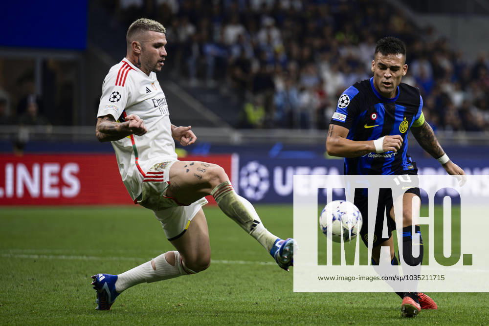 FC Internazionale v SL Benfica - UEFA Champions League Lautaro Martinez of FC Internazionale competes for the ball with Morato of SL Benfica during the UEFA Champions League football match between FC Internazionale and SL Benfica. Milan Italy