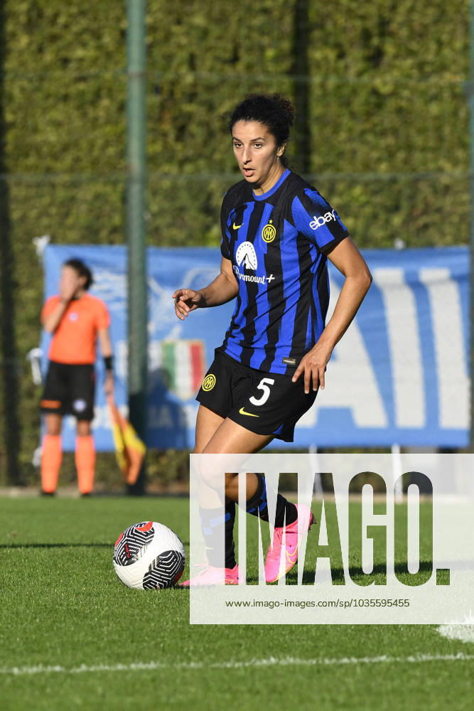 Italian football Serie A Women match - Lazio Women vs FC Internazionale Women Ghoutia Karchouni of F.C. Inter during Women s Italian Cup round of 16 between S.S. Lazio Women vs F.C. Inter, 12 October 2023, Stadium Mirko Fersini, Formello Italy. Rome Italy