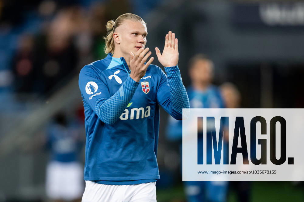 Erling Braut Haaland of Norway ahead of the UEFA Euro Qualifier football match between Norway and Georgia on September 12, 2023 in Oslo Photo Marius Simensen BILDBYRAN COP 238 VG0521 bbeng football soccer fotboll fotboll uefa euro qualifier landskamp emkval em kvalifisering em kvalik georgien georgia norge norway