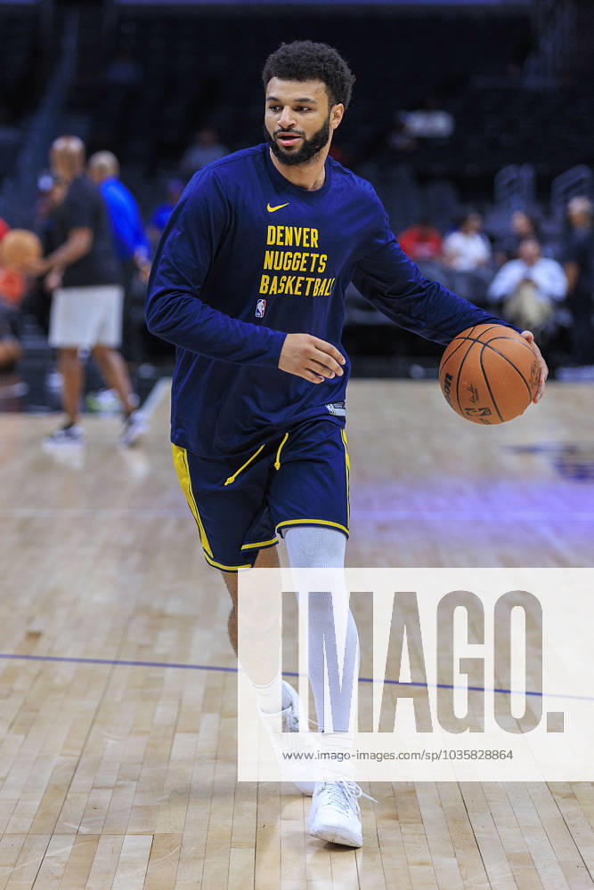 Jamal Murray 27 of the Denver Nuggets warms up prior to their preseason game against the Los Angeles Clippers on Tuesday October 17, 2023 at Crypto.com Arena in Los Angeles, California. Clippers defeats Nuggets, 116-103. ARIANA RUIZ PI Los Angeles USA - ZUMAp124 20231017_zaa_p124_029