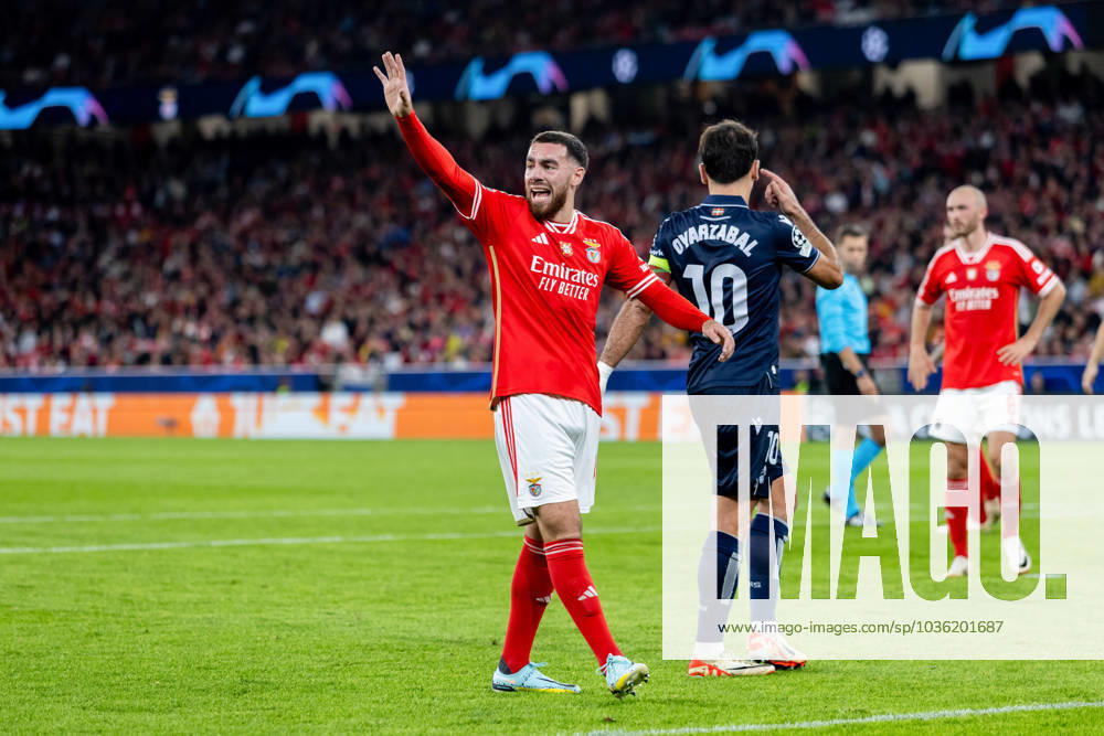 UEFA Champions League 2023 24: Benfica Vs Real Sociedad in Lisbon, Portugal - 24 Oct 2023 Orkun Kökçü of SL Benfica reacts during the UEFA Champions League 2023 24 match between Benfica and Real Sociedad at Estádio do Lisboa e Benfica. Final score; Benfica 0:1 Real Sociedad. Lisbon Portugal