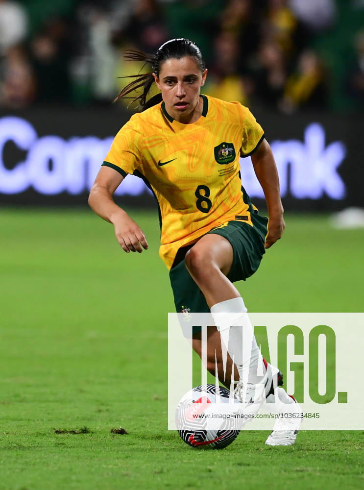 Alexandra Chidiac of the Australia women s football team is seen in action during the 2024 AFC Women s football Olympic Qualifying Round 2 Group A match between Australia and Islamic Republic of Iran held at the Perth Rectangular Stadium. .Final score Australia 2:0 Islamic Republic of Iran. Perth Australia - ZUMAs197 20231026_aaa_s197_178