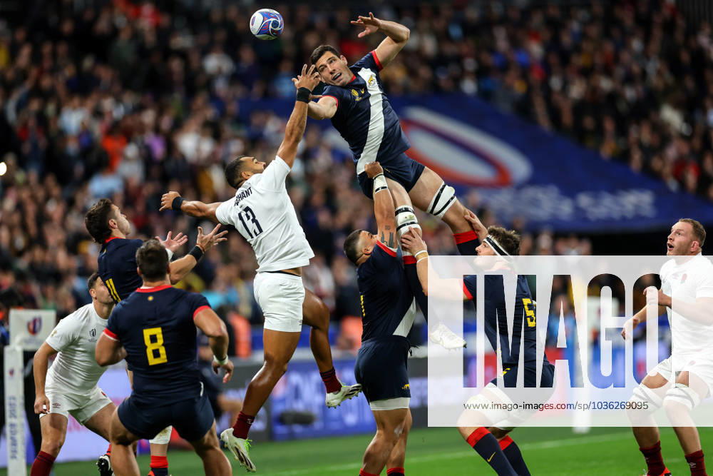 KW43 2023 Rugby World Cup Bronze Final, Stade de France, Paris, France 27 10 2023 Argentina vs England Englands Joe Marchant with Guido Petti Pagadizabal of Argentina Joe Marchant with Guido Petti Pagadizabal 27 10 2023