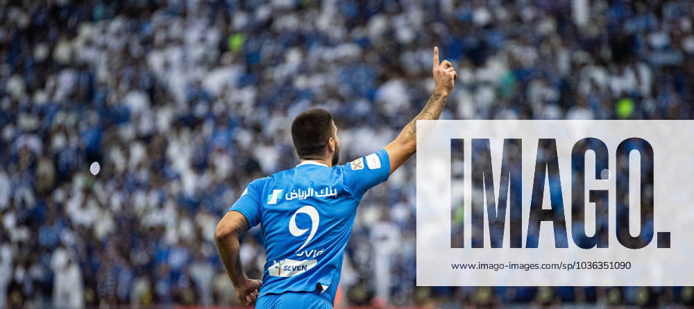 SAFF Roshn Saudi Pro League 2023-24 MD11 Aleksandar Mitrovic of Al-Hilal SFC celebrates after scoring a goal during the Match Day 11 of the SAFF Roshn Saudi Pro League 2023-24 between Al-Hilal SFC vs Al-Ahli SFC at King Fahd International Stadium on October 27, 2023 in Riyadh, Saudi Arabia. Riyadh King Fahd International Stadium Saudi Arabia