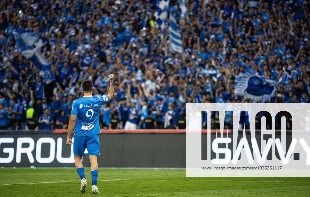 SAFF Roshn Saudi Pro League 2023-24 MD11 Aleksandar Mitrovic of Al-Hilal SFC celebrates after scoring a goal during the Match Day 11 of the SAFF Roshn Saudi Pro League 2023-24 between Al-Hilal SFC vs Al-Ahli SFC at King Fahd International Stadium on October 27, 2023 in Riyadh, Saudi Arabia. Riyadh King Fahd International Stadium Saudi Arabia