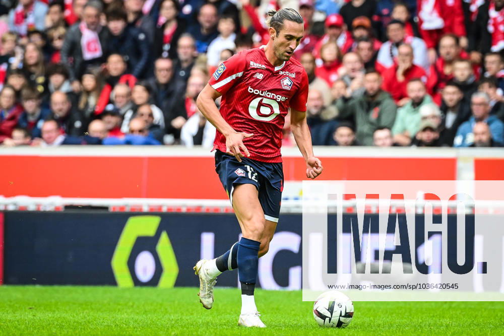 Yusuf YAZICI of Lille during the Ligue 1 match between Lille OSC (LOSC) and Stade Brestois (Brest) at Pierre Mauroy Stadium on October 22, 2023 in Villeneuve-d Ascq near Lille, France. Villeneuve-d Ascq France - ZUMAm308 20231022_zsp_m308_018