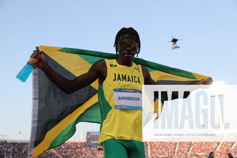 SANTIAGO, CHILE-NOV 04: Navasky Anderson de Jamaica es visto durante la final de los 800 metros en los Juegos Panamericanos Santiago 2023 en el Coliseo del Estadio Nacional Julio Martinez, el 03 de Noviembre en Santiago, Chile. Navasky Anderson of Jamaica is seen during the 800 meters final at the Santiago 2023 Pan American Games at the Julio Martinez National Stadium Coliseum, on November 04 in Santiago, Chile. (Foto de Jonnathan Oyarzun Santiago 2023 via Photosport) Dia 16, Atletismo 800m masculino final Day 16, Athletics 800m mens final