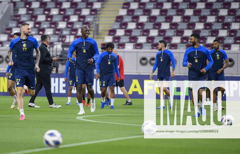 Al Duhail SC (QAT)v Al Nassr (KSA)- AFC Champions League In Doha Saudi Arabias Al Nasser players warm up during a training session at Khalifa International Stadium in Doha on 06 November 2023 on the eve of their AFC Champions League Group E match against Qatar s Al Duhail SC DOHA Qatar