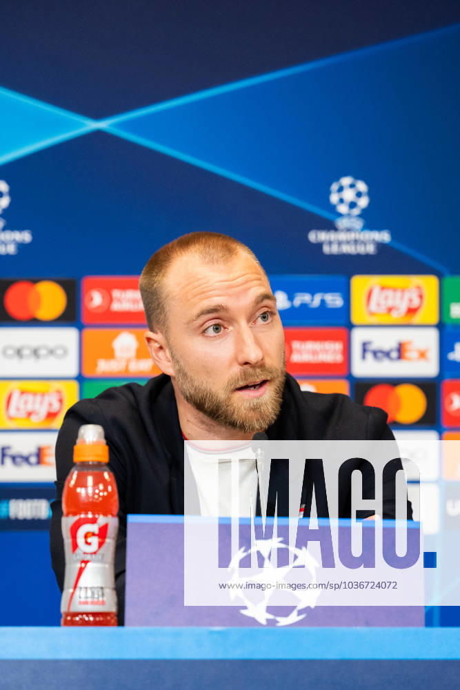 Manchester United, ManU press conference, PK, Pressekonferenz ahead of UEFA Champions League in Copenhagen, Denmark Copenhagen, Denmark. 07th, November 2023. Christian Eriksen of Manchester United seen during a press conference ahaed of the UEFA Champions League match between FC Copenhagen and Manchester United at Parken in Copenhagen. Copenhagen Denmark