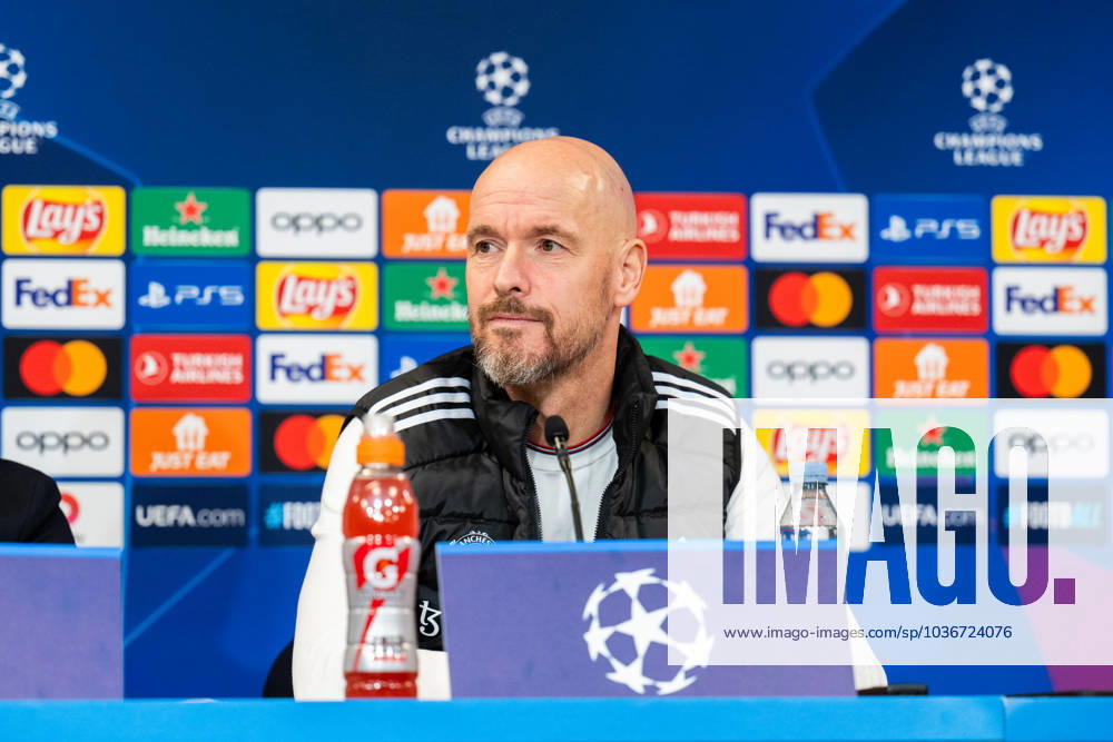 Manchester United, ManU press conference, PK, Pressekonferenz ahead of UEFA Champions League in Copenhagen, Denmark Copenhagen, Denmark. 07th, November 2023. Head coach Erik ten Hag of Manchester United seen during a press conference ahaed of the UEFA Champions League match between FC Copenhagen and Manchester United at Parken in Copenhagen. Copenhagen Denmark