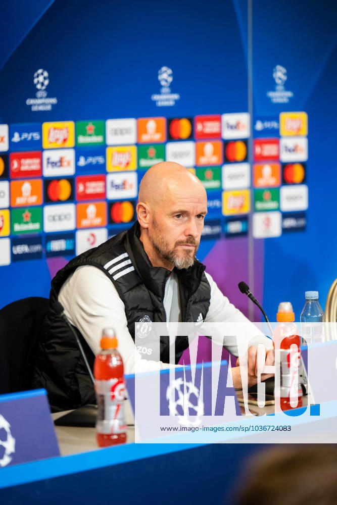 Manchester United, ManU press conference, PK, Pressekonferenz ahead of UEFA Champions League in Copenhagen, Denmark Copenhagen, Denmark. 07th, November 2023. Head coach Erik ten Hag of Manchester United seen during a press conference ahaed of the UEFA Champions League match between FC Copenhagen and Manchester United at Parken in Copenhagen. Copenhagen Denmark