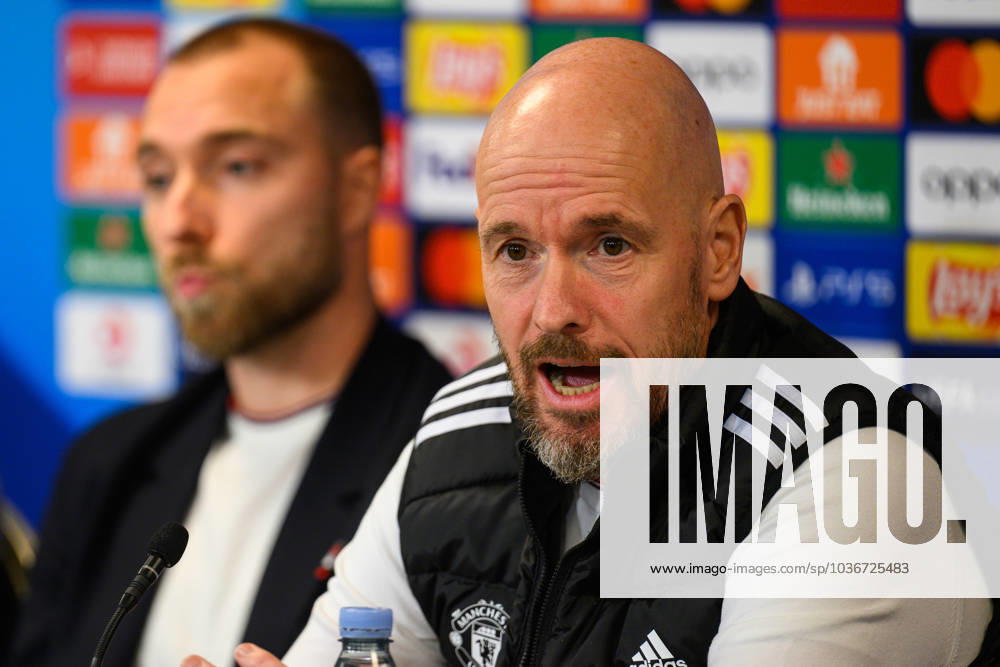 Manchester United, ManU press conference, PK, Pressekonferenz ahead of UEFA Champions League in Copenhagen, Denmark Copenhagen, Denmark. 07th, November 2023. Head coach Erik ten Hag of Manchester United seen during a press conference ahaed of the UEFA Champions League match between FC Copenhagen and Manchester United at Parken in Copenhagen. Copenhagen Denmark