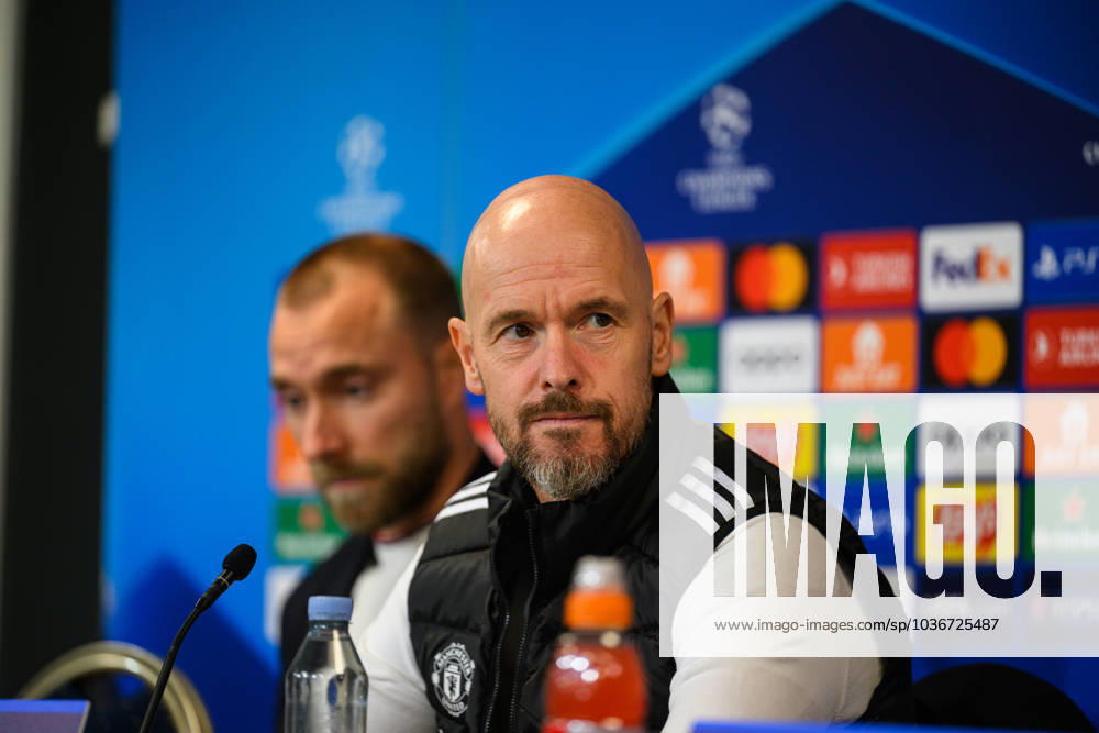 Manchester United, ManU press conference, PK, Pressekonferenz ahead of UEFA Champions League in Copenhagen, Denmark Copenhagen, Denmark. 07th, November 2023. Head coach Erik ten Hag of Manchester United seen during a press conference ahaed of the UEFA Champions League match between FC Copenhagen and Manchester United at Parken in Copenhagen. Copenhagen Denmark