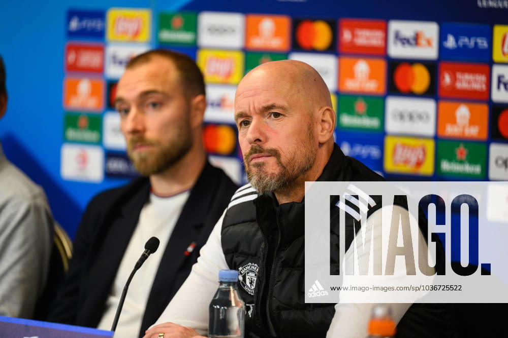 Manchester United, ManU press conference, PK, Pressekonferenz ahead of UEFA Champions League in Copenhagen, Denmark Copenhagen, Denmark. 07th, November 2023. Head coach Erik ten Hag of Manchester United seen during a press conference ahaed of the UEFA Champions League match between FC Copenhagen and Manchester United at Parken in Copenhagen. Copenhagen Denmark