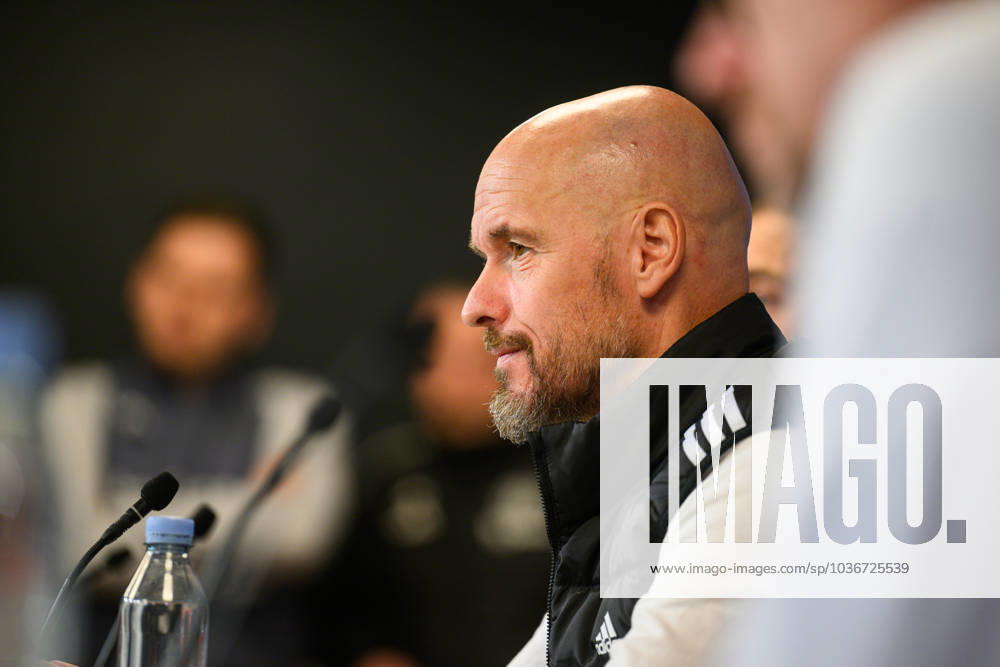 Manchester United, ManU press conference, PK, Pressekonferenz ahead of UEFA Champions League in Copenhagen, Denmark Copenhagen, Denmark. 07th, November 2023. Head coach Erik ten Hag of Manchester United seen during a press conference ahaed of the UEFA Champions League match between FC Copenhagen and Manchester United at Parken in Copenhagen. Copenhagen Denmark