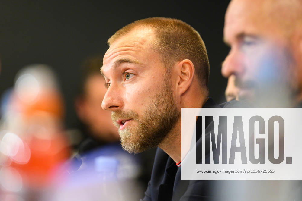 Manchester United, ManU press conference, PK, Pressekonferenz ahead of UEFA Champions League in Copenhagen, Denmark Copenhagen, Denmark. 07th, November 2023. Christian Eriksen of Manchester United seen during a press conference ahaed of the UEFA Champions League match between FC Copenhagen and Manchester United at Parken in Copenhagen. Copenhagen Denmark
