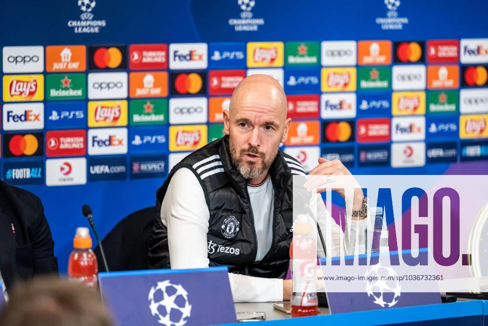 Manchester United, ManU press conference, PK, Pressekonferenz ahead of UEFA Champions League in Copenhagen, Denmark Copenhagen, Denmark. 07th, November 2023. Head coach Erik ten Hag of Manchester United seen during a press conference ahaed of the UEFA Champions League match between FC Copenhagen and Manchester United at Parken in Copenhagen. Copenhagen Denmark