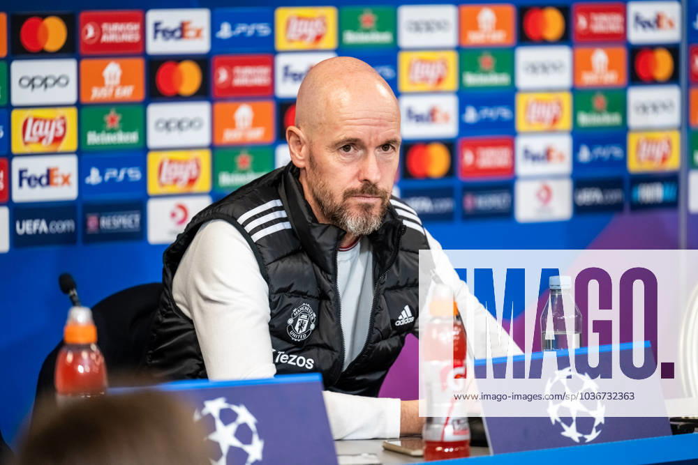 Manchester United, ManU press conference, PK, Pressekonferenz ahead of UEFA Champions League in Copenhagen, Denmark Copenhagen, Denmark. 07th, November 2023. Head coach Erik ten Hag of Manchester United seen during a press conference ahaed of the UEFA Champions League match between FC Copenhagen and Manchester United at Parken in Copenhagen. Copenhagen Denmark