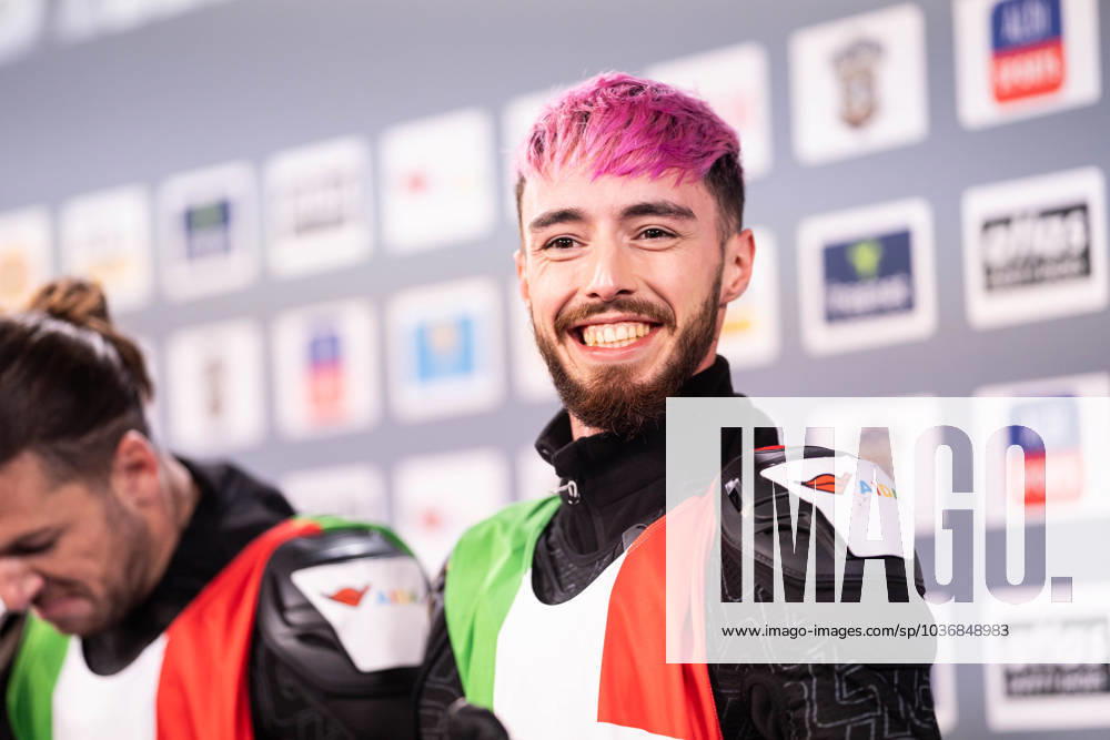 TV Total WOK World Championships by Pro7 2023 12 11 2023, Bob and luge track, Winterberg, TV Total WOK World Championships by Pro7 2023 In the picture Mario Novembre is laughing, in a good mood, happy nordphotoxGmbHxx xChristianxSchulze nph000300