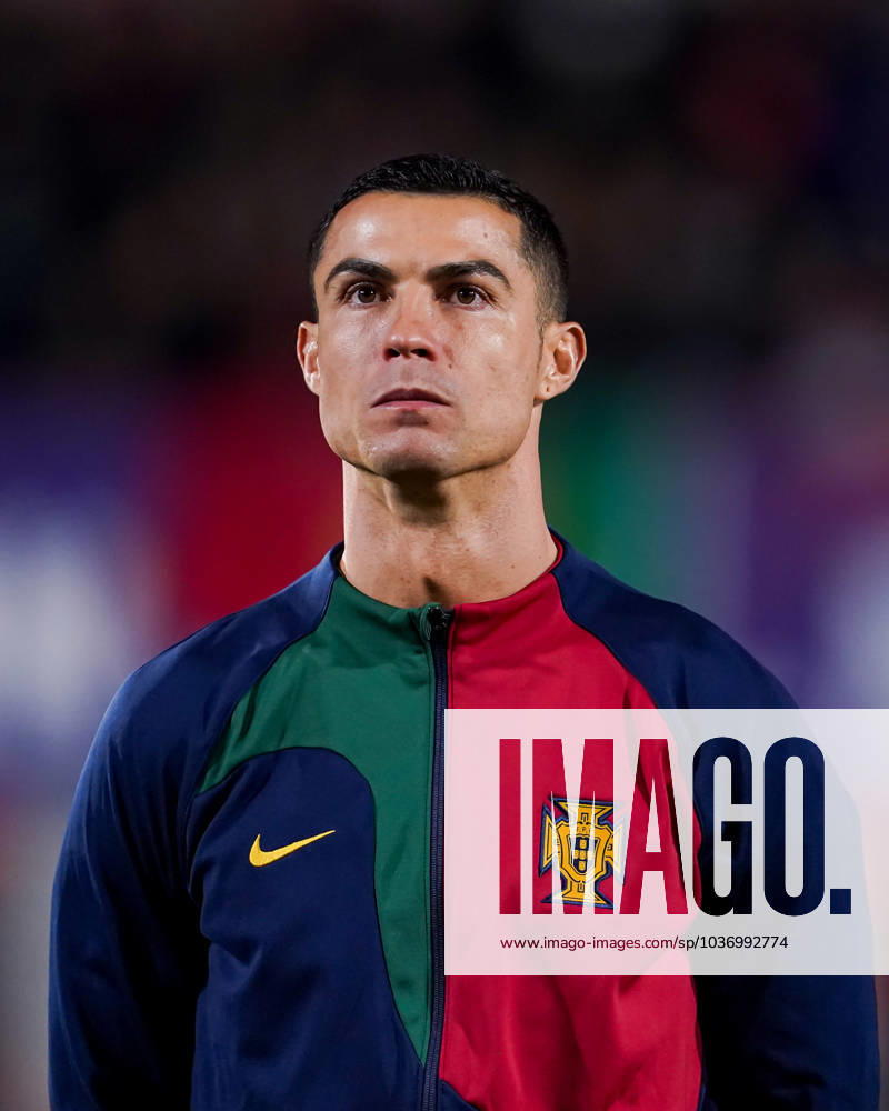 Vaduz, Liechtenstein, November 16th 2023: Portrait (headshot close up) of Cristiano Ronaldo (7 Portugal) during the national anthem prior to the UEFA European Qualifiers football match between Liechtenstein and Portugal at Rheinpark Stadion in Vaduz, Liechtenstein. (Daniela Porcelli SPP)