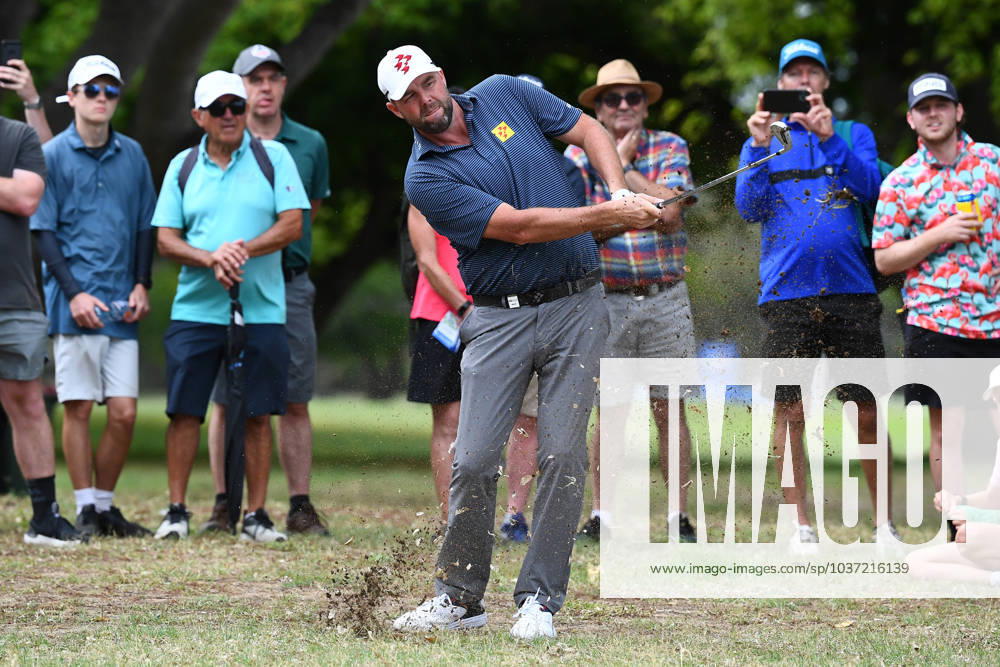GOLF AUSTRALIAN PGA, Golf Herren Marc Leishman plays a shot during round 1 of the 2023 Fortinet Australian PGA Championship in Brisbane, Thursday, November 23, 2023. ( NO ARCHIVING, , NO USE IN BOOKS WITHOUT CONSENT BRISBANE QUEENSLAND AUSTRALIA