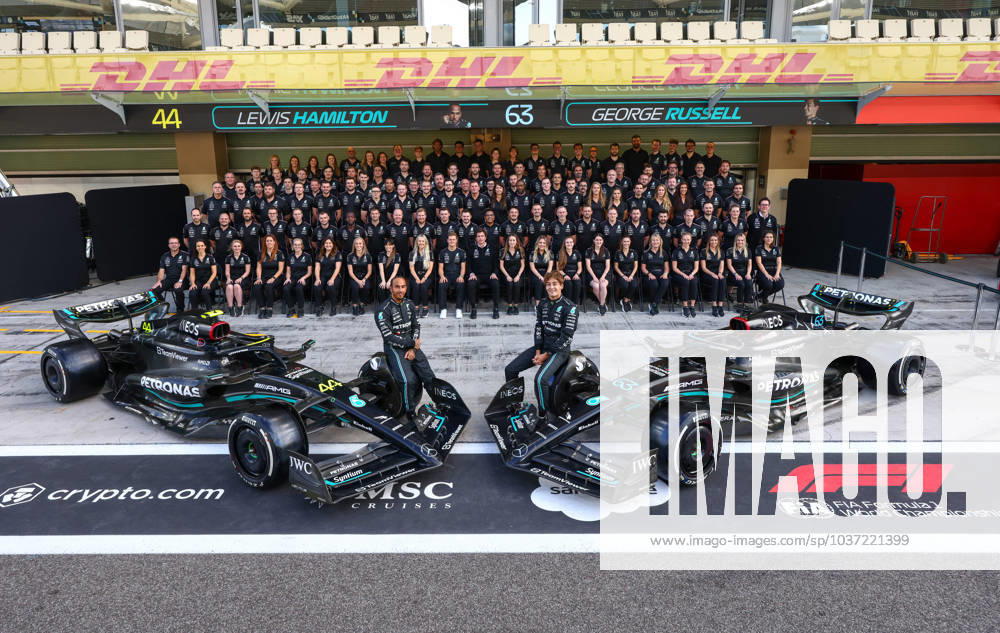 KW47 Mercedes AMG F1 Team picture during the 2023 Formula 1 Etihad Airways Abu Dhabi Grand Prix, 22th round of the 2023 Formula One World Championship, WM, Weltmeisterschaft from November 24 to 26, 2023 on the Yas Marina Circuit, in Abu Dhabi - F1 - ABU DHABI GRAND PRIX 2023 DPPI Panoramic 00123047_F12023GP23ABU_JK250429