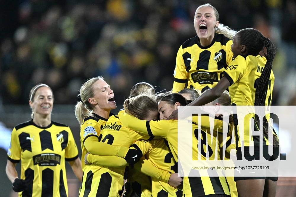 Häcken celebrates Katariina Kosola 30 goal 2 1 during the UEFA Women s Champions League football match, group D, between Häcken and Real Madrid at Hisingen Arena in Gothenburg, Sweden, November 23 2023 GOTHENBURG SWEDEN