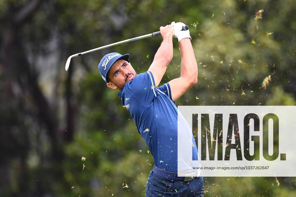 GOLF AUSTRALIAN PGA, Golf Herren Austin Bauitista plays a shot during round 3 of the 2023 Australian PGA Championship in Brisbane, Saturday, November 25, 2023. ( NO ARCHIVING, , NO USE IN BOOKS WITHOUT CONSENT BRISBANE QUEENSLAND AUSTRALIA
