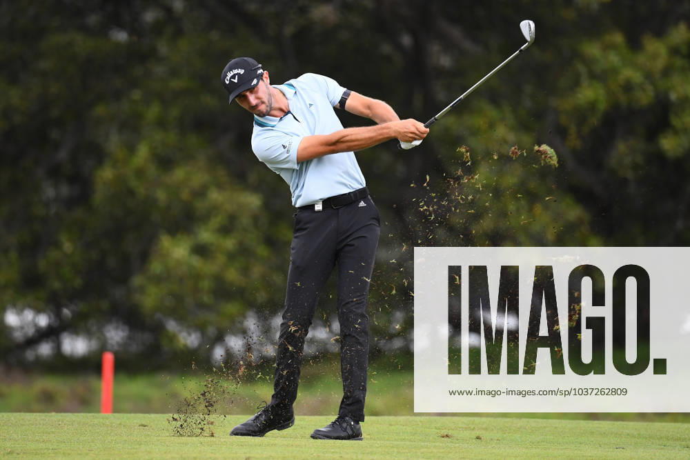 GOLF AUSTRALIAN PGA, Golf Herren John Lyras plays a shot during round 3 of the 2023 Australian PGA Championship in Brisbane, Saturday, November 25, 2023. ( NO ARCHIVING, , NO USE IN BOOKS WITHOUT CONSENT BRISBANE QUEENSLAND AUSTRALIA