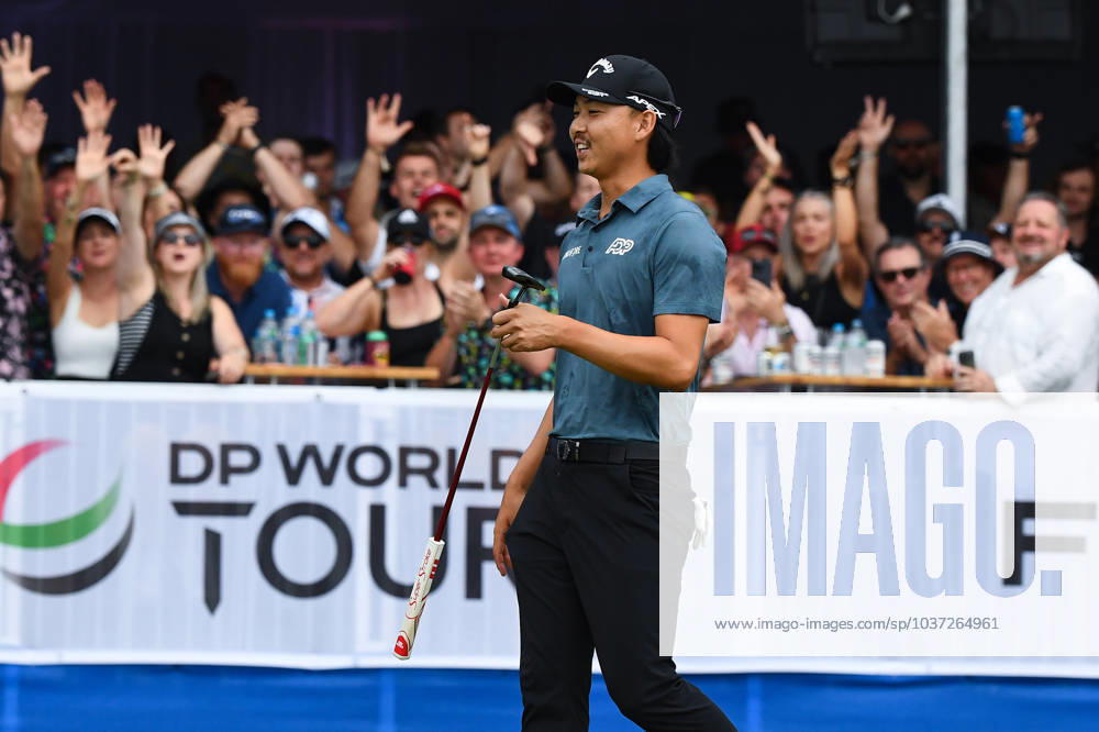 GOLF AUSTRALIAN PGA, Golf Herren Min Woo Lee reacts during round 3 of the 2023 Australian PGA Championship in Brisbane, Saturday, November 25, 2023. ( NO ARCHIVING, , NO USE IN BOOKS WITHOUT CONSENT BRISBANE QUEENSLAND AUSTRALIA